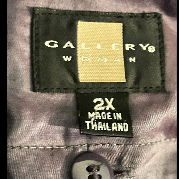 Vintage Gallery Woman's Coat W/ Removable Liner Black With Purple Cuffs Size 2X - Picture 7 of 10